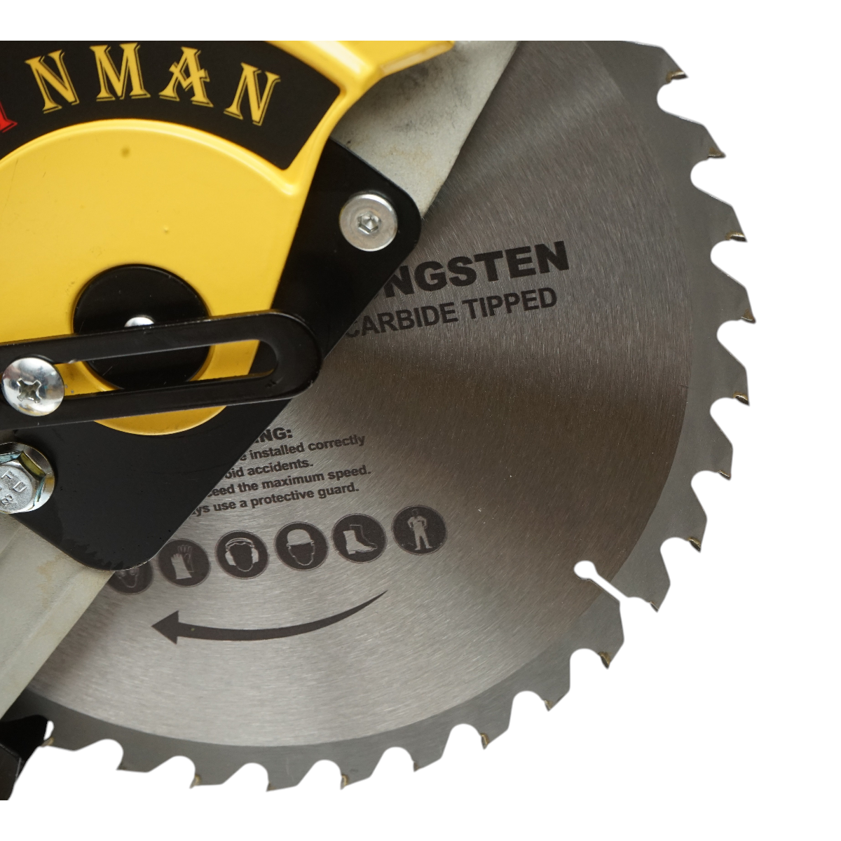 Álló körfűrész 1850 W, 220 V, 255 mm-es 40T fűrészlap, 45°-os ferde vágás, 4200 fordulat/perc Crownman