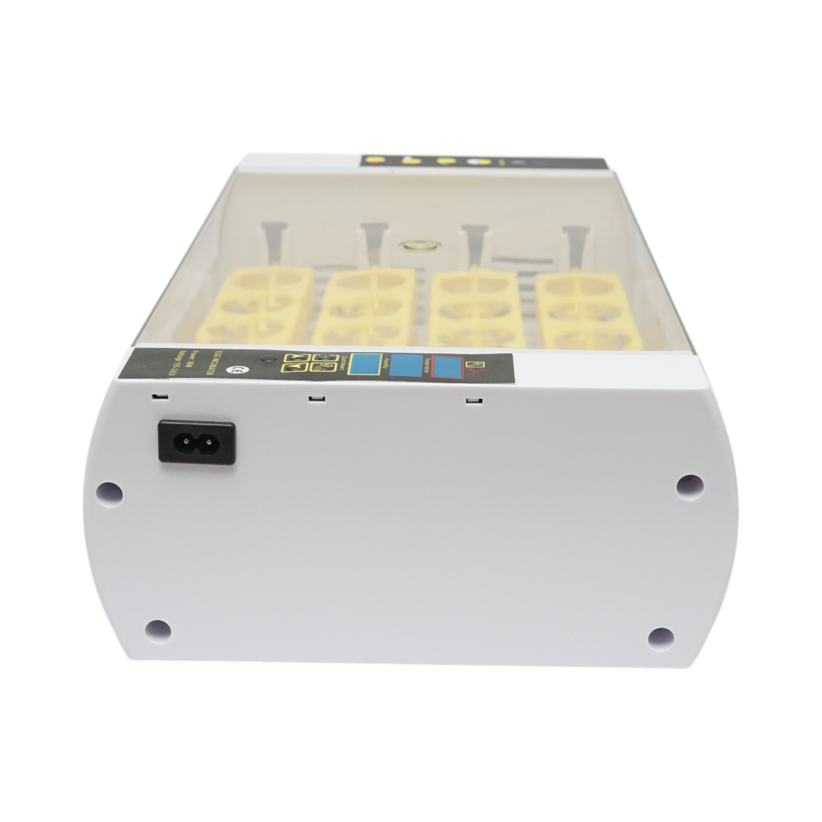 Automatikus keltető 24 tojás 60W, 220V, automatikus forgatással, hőmérséklet-szabályozással, páratartalom-szabályozással, digitális kijelzővel, LED megvilágítású tálcával.