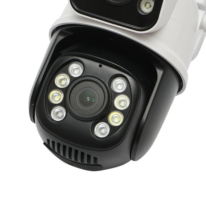 P2P intelligens megfigyelő kamera, WIFI, 6MP 1080P kültéri, kettős lencse, PTZ mozgásérzékelő, 360 fokos forgatás, ICSee applikáció