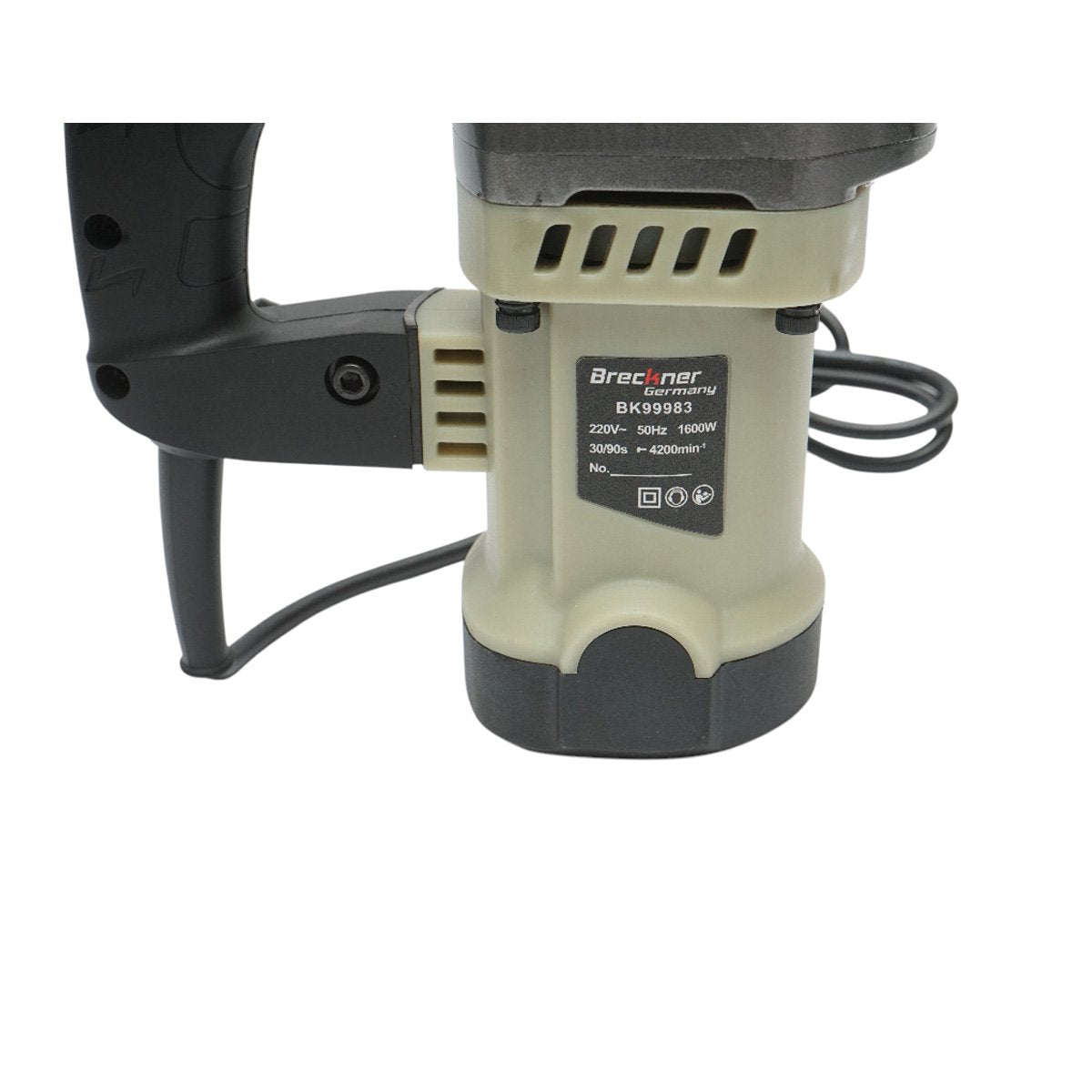Professzionális elektromos demolíciós kalapács 1600W, 220V, HEX tokmány, 4200bpm frekvencia, 410mm éles vésővel Breckner Germany