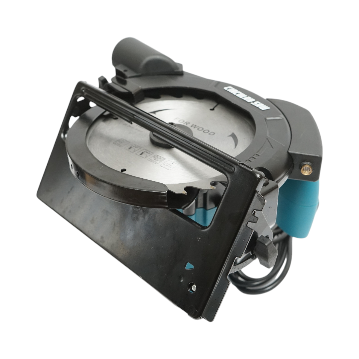 1050 W-os kézi lézeres körfűrész, 220 V, 185 mm-es tárcsa, 0–45°-os vágási szög, 5000 fordulat/perc sebesség