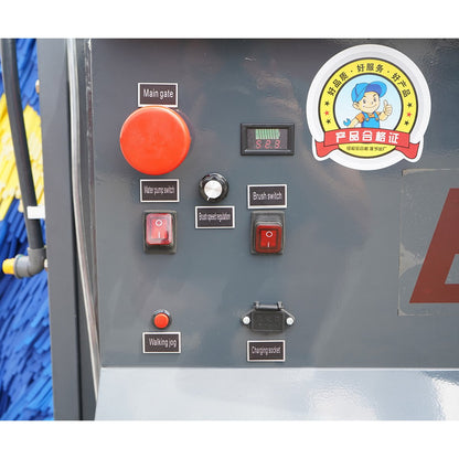 Automatikus elektromos autóbusz és teherautó mosógép 48V, 1800W, Li-ion 60Ah akkumulátor, 3.8m függőleges kefe, 550L víztartály THOR
