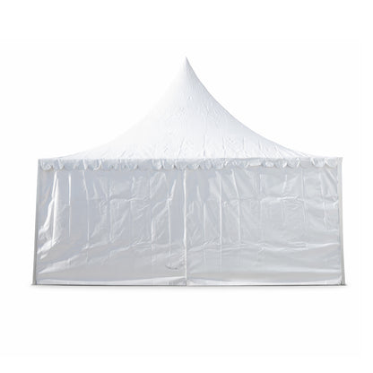 Pagoda típusú rendezvénysátor 6x6m, fehér UV-álló vízhatlan, PVC 950g/m2 tetőzet, alumínium keret 64x64x3mm