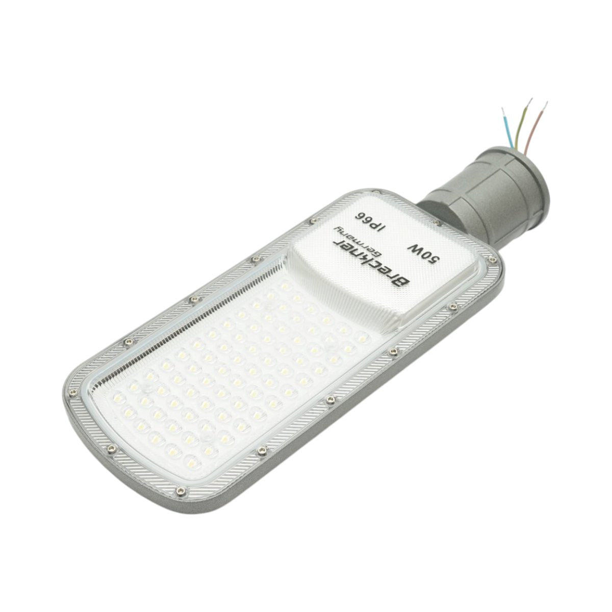 LED közúti világítólámpa 50W, 100-265V, 6500K, 5500lm oszlopra szerelhető 340x125x25mm IP66 Breckner Germany
