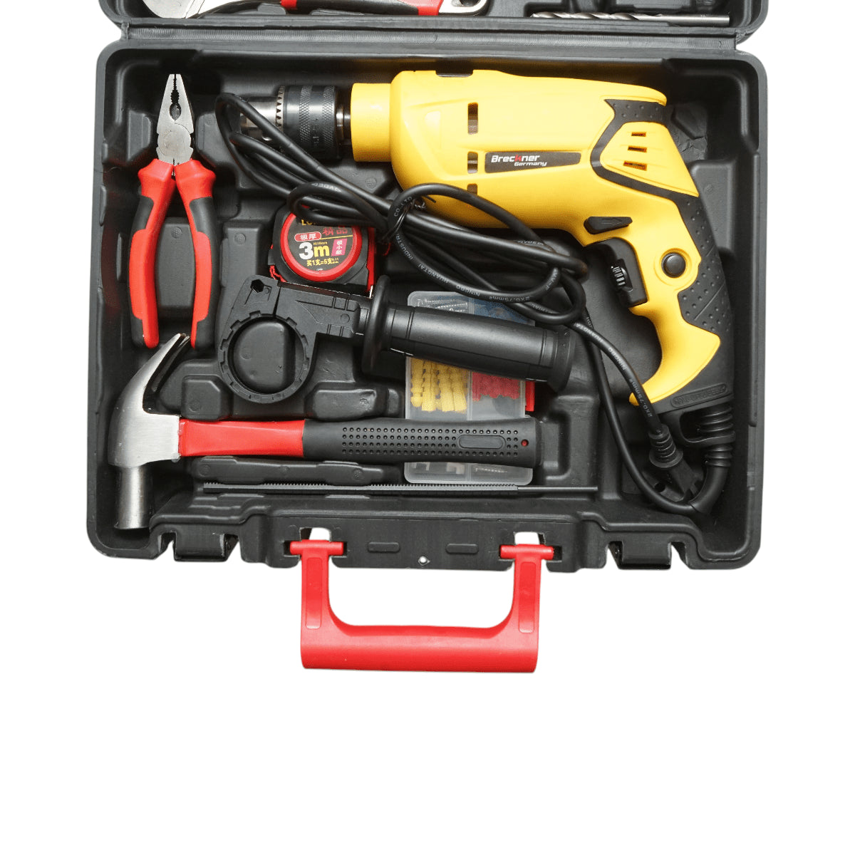 Ütvefúró, Fúrókalapács 600W, 220V, 13mm-es tokmány, 3300rpm szerszámokkal 47 db Breckner Germany