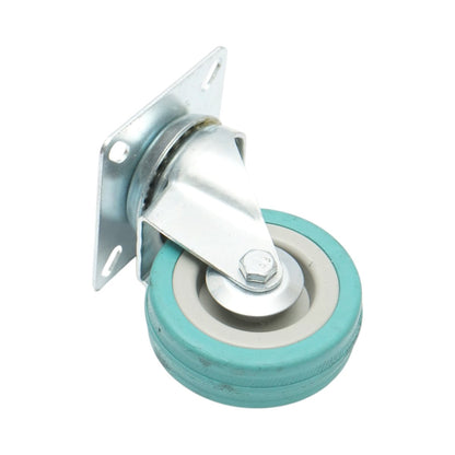Forgó kerék 65x19mm fék nélkül, kék tömör gumi, acél lemez 65x65mm 35kg