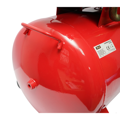100L légkompresszor, 2 hengeres V motor 2,2KW/2CP, maximális nyomás 8 bar, szívólevegő térfogat 370 L/min THOR