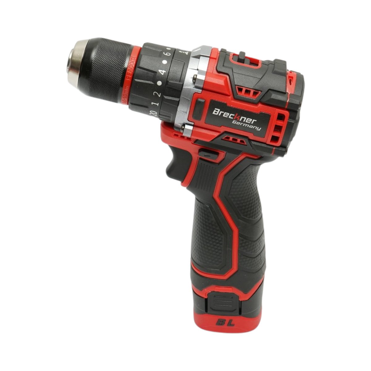 Fúró-csavarbehajtó gép ütőfunkcióval 320W, 2 akkumulátor 16.8V, 1.5Ah Li-ion, LED, brushless, 50Nm, 10mm tokmány, 0-500/1500rpm Breckner Germany