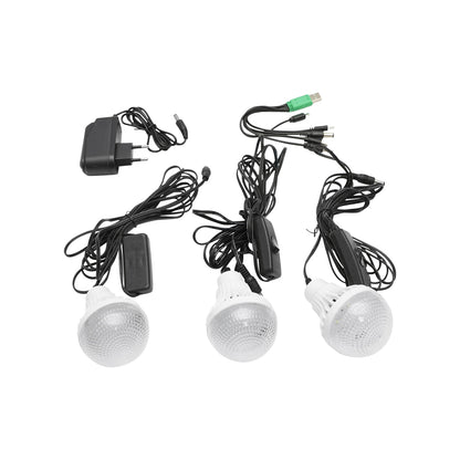 Hordozható LED világító készlet 3 izzóval / reflektorral, FM rádióval, napelemmel és 6V, 4.5Ah akkumulátorral a halászathoz kempingezéshez GD-8071