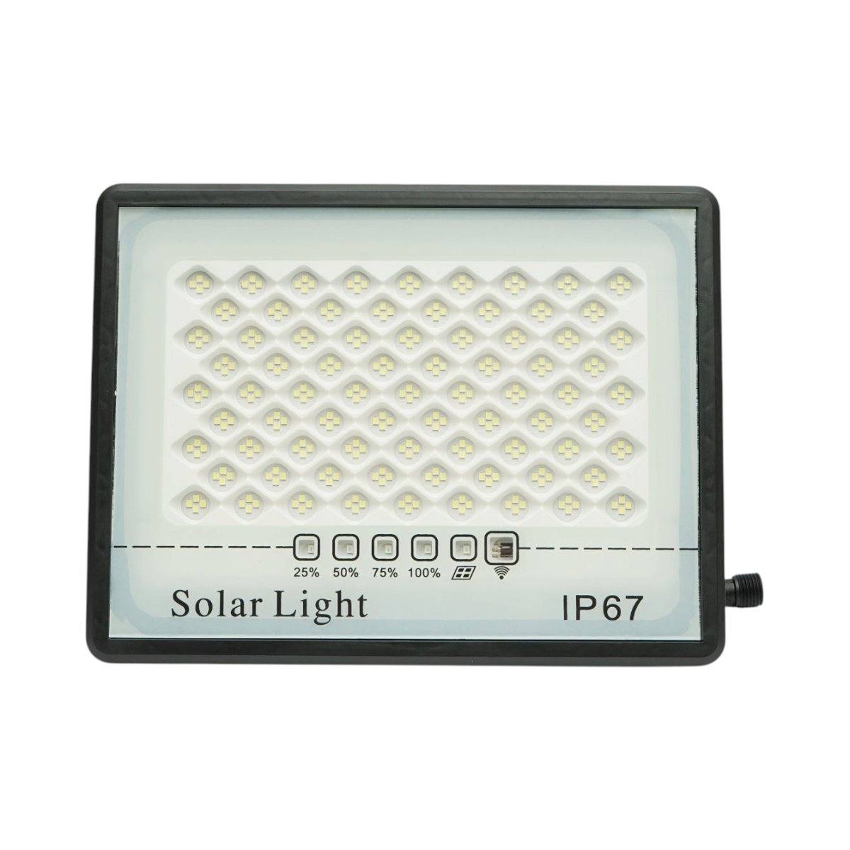 LED reflektor 100W, 6500K napelemes panellel 12W, LiFePO4 8000mAh akkumulátor és távirányító IP67 Breckner Germany