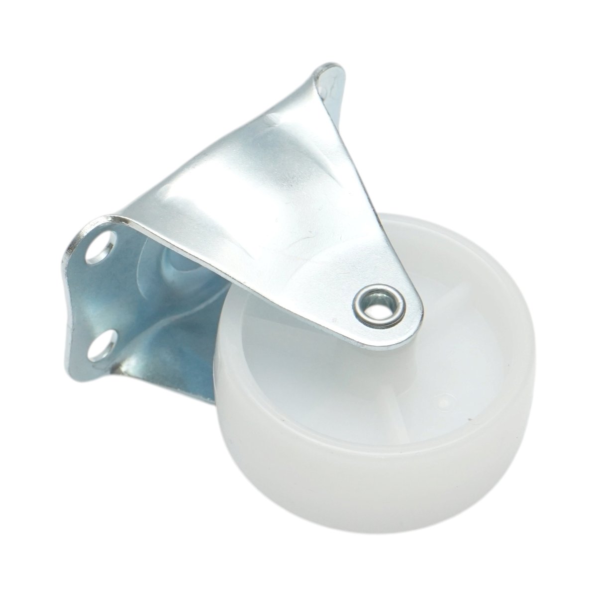 Rögzített kerék 50x22mm fék nélkül, fehér polipropilén, acél lemez 60x41mm 30kg