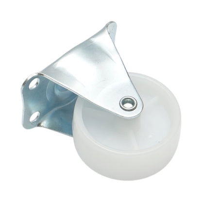 Rögzített kerék 50x22mm fék nélkül, fehér polipropilén, acél lemez 60x41mm 30kg