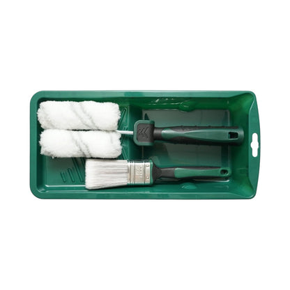 Mini festőhenger szett 2 db akril henger 10cm, lapos ecset 38mm, 2K nyél, festékcsészealj, tartalék csészealj 6 részes Breckner Germany