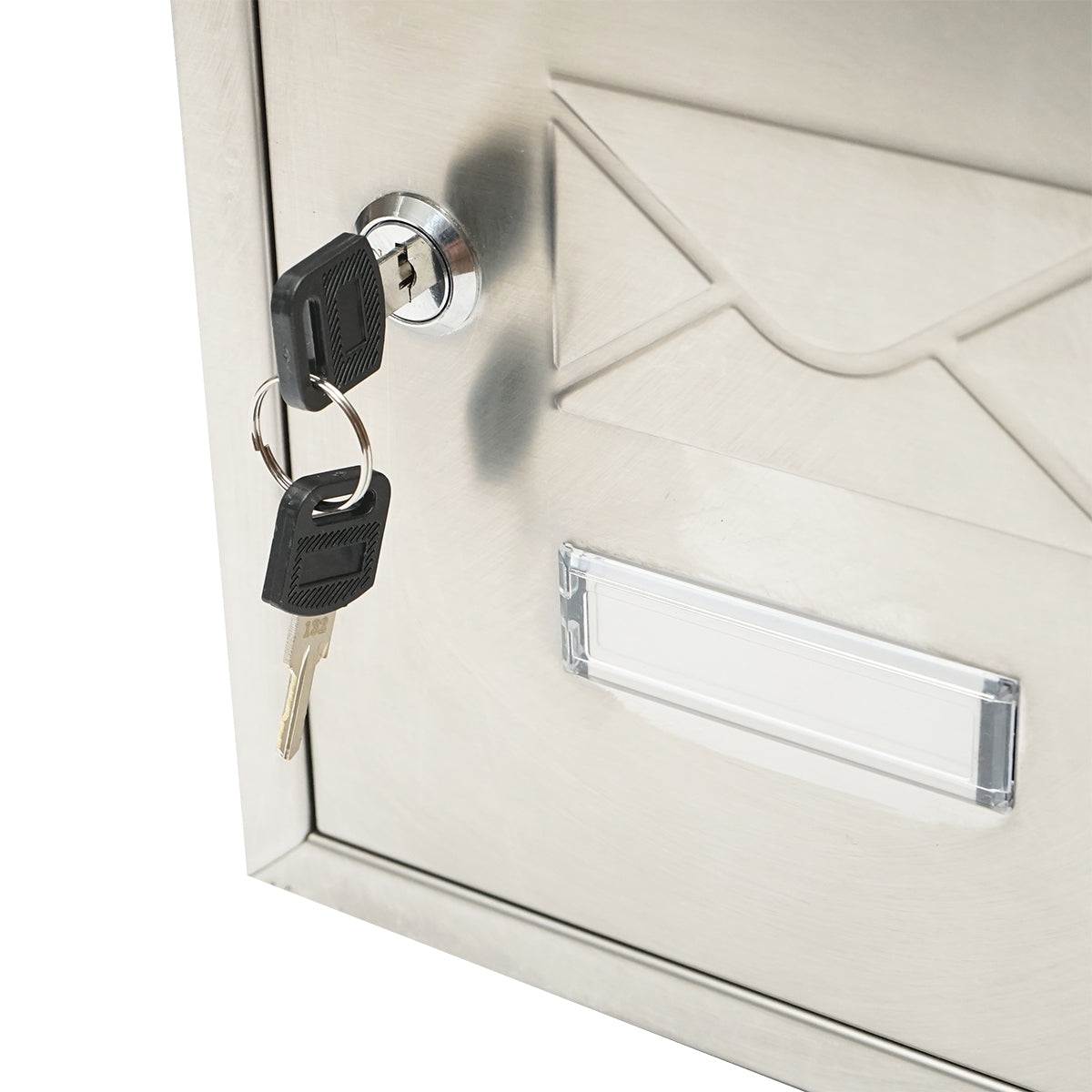 Rozsdamentes acél postaláda 320X230X90mm 2 kulccsal és rögzítő tartozékokkal