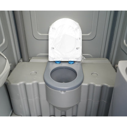 Ökológiai szennyvíztartályos WC 350L HDPE mosdóval, piszoárral, tükörrel, toalettpapír-tartóval és ruhaakasztóval 1150x1150x2250mm