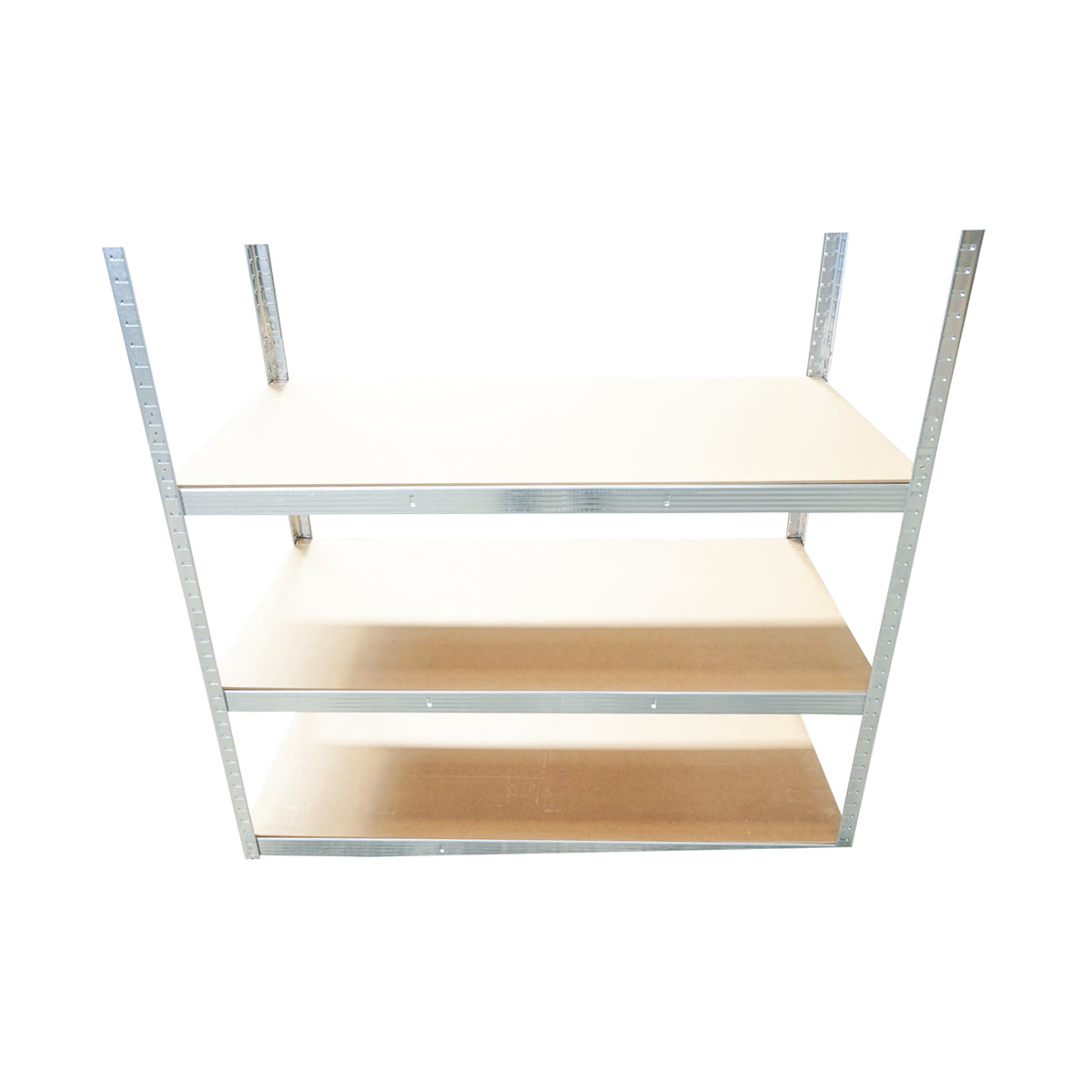 Salgó polc, fém polc, 5 MDF polc, 180x120x60cm, 250kg/polc, csavar nélküli szerelés, horganyzott