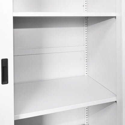 Fém toló fémszekrény 1900x1200x450mm, 2 rögzített tolóajtóval, 4 csigával, max 50kg/csiga, szürke Breckner Germany