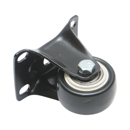Rögzített kerék 42x21mm fék nélkül, fekete PVC, acél lemez 60x43mm 30kg