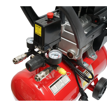 Légkompresszor 24L, motorteljesítmény 1,5KW/2CP, maximális nyomás 8 bar, szívólevegő térfogat 195L THOR