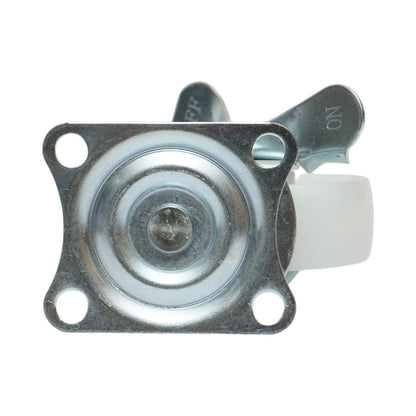 Forgó kerék 65x23mm fékezéssel, fehér polipropilén, acél lemez 70x58mm 35kg