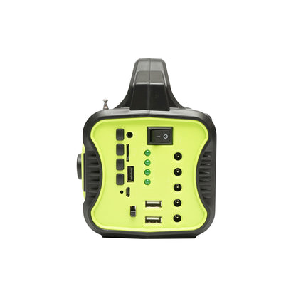 Hordozható LED világító készlet 4 izzóval / projektorral, napelemes FM rádióval és 10000 mAhH akkumulátorral halászathoz kempingezéshez GD-8076