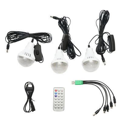 Hordozható LED világító készlet 3 izzóval / kivetítővel, napelemmel, FM rádióval, MP3-mal és 4500 mAhH akkumulátorral halászathoz, kempingezéshez GD-8028COB