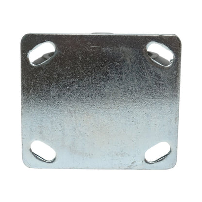 Rögzített ipari kerék 125x50mm fék nélkül, fekete tömör gumi, 115x100mm acél lemez 130kg