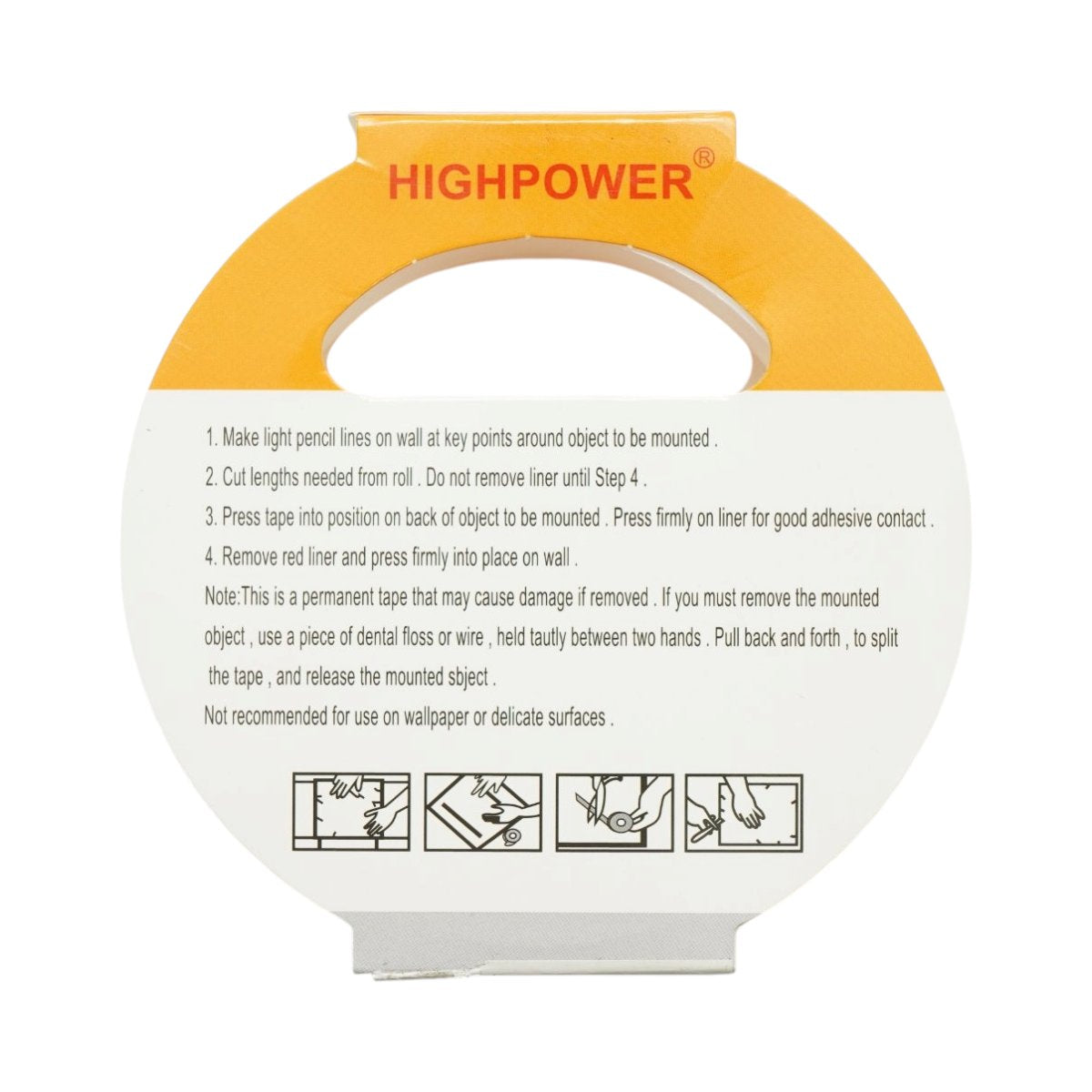 HighPower átlátszó erősített akril dupla ragasztószalag 18mm x 3m