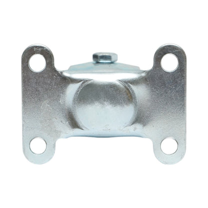 Rögzített kerék 50x16mm fék nélkül, kék tömör gumi, 65x50mm acél lemez 27kg