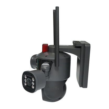 Ai megfigyelő kamera 4G, WIFI 2.4GHz 4 lencsével, 8W napelemmel, 360 PTZ forgó, emberérzékelés, infravörös, riasztás és alkalmazás V380 Pro