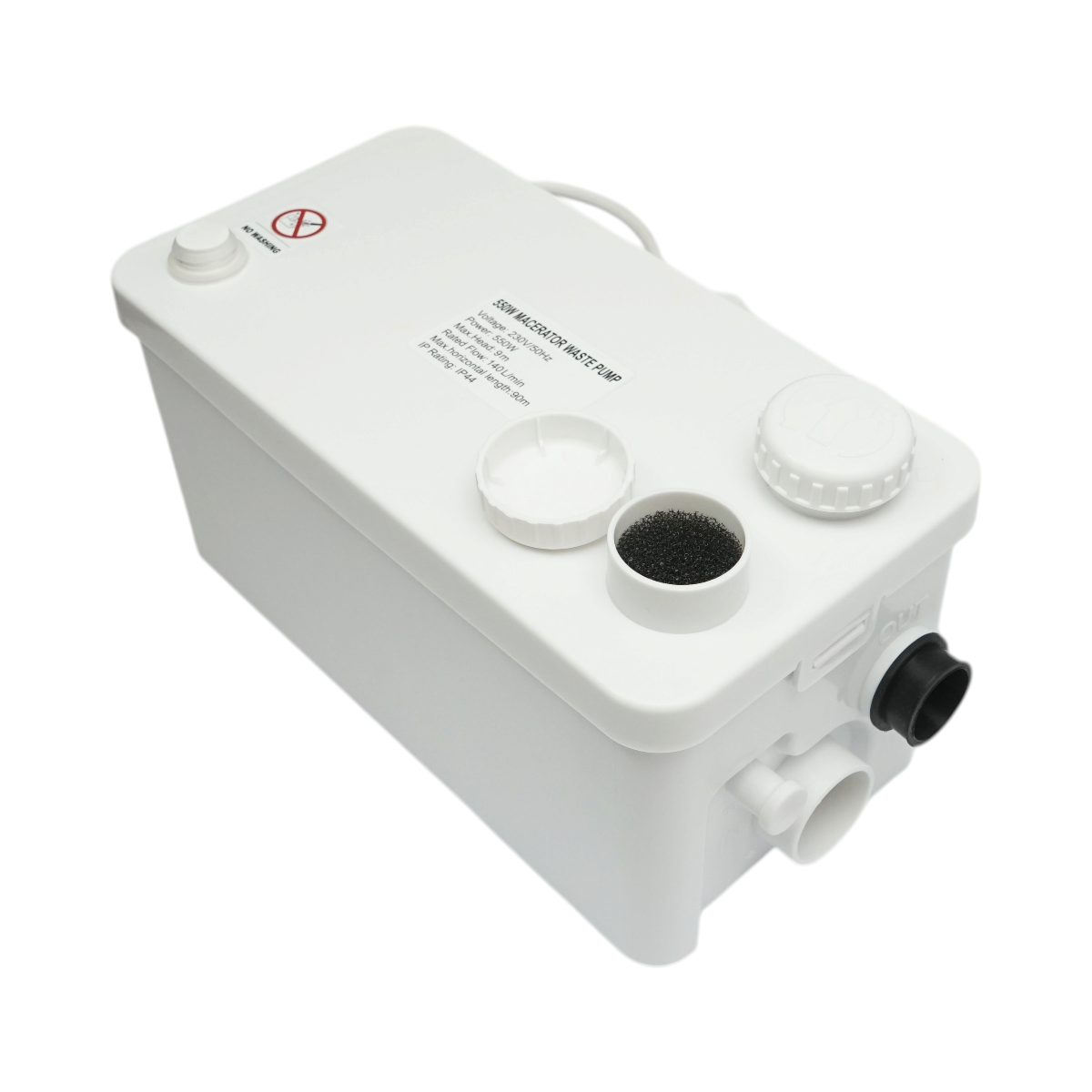 Pompa macerator ape uzate 550W, 220V, debit 8400 L/h, inaltime pompare 9m, orizontal 90m IP44