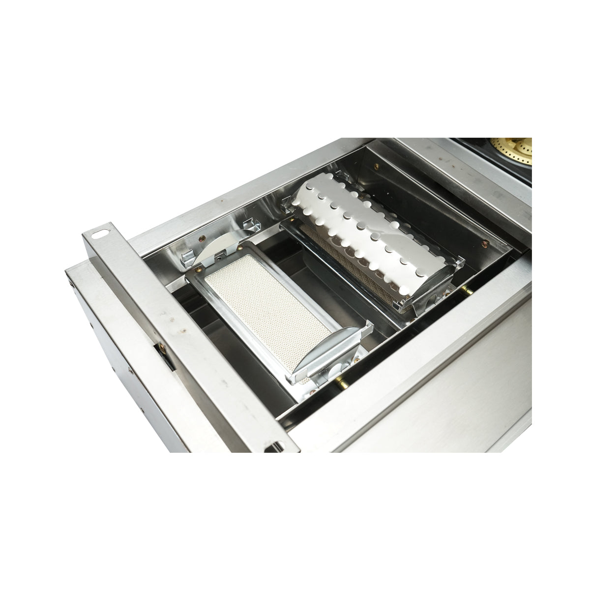 Kemping grillsütő grill 2 égővel és 1 főzőfelülettel 676x400x185mm