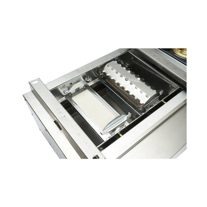 Kemping grillsütő grill 2 égővel és 1 főzőfelülettel 676x400x185mm