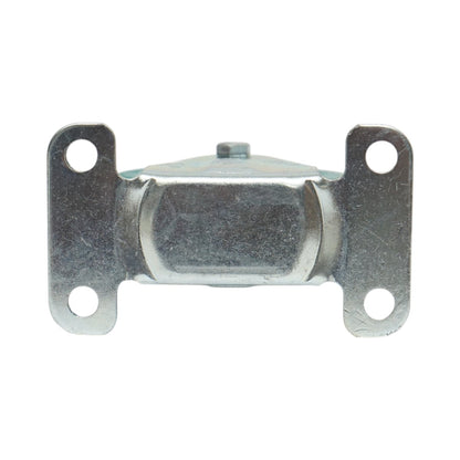 Rögzített kerék 75x21mm fék nélkül, kék tömör gumi, acél lemez 100x59mm 45kg