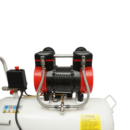 50 literes légkompresszor, 2 hengeres 1,5 kW/2,1 LE motor, maximális nyomás 8 bar, levegőbeömlési térfogat 155 l/perc Breckner Germany
