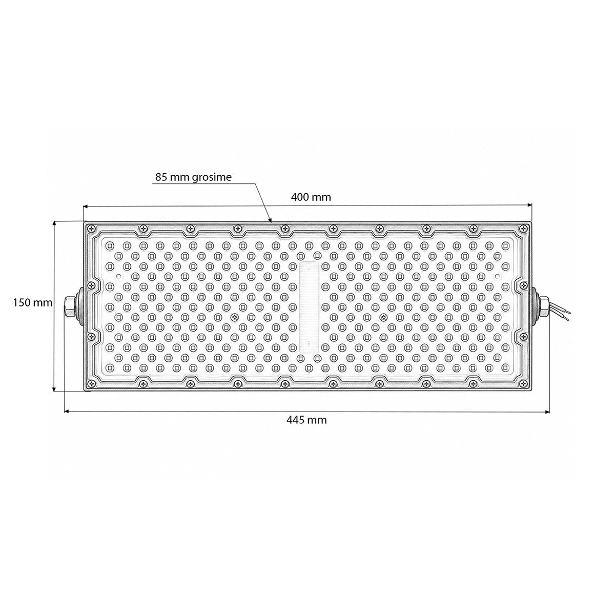 Moduláris LED reflektor 200W, 100-265V, 6500K, 26000lm Flood típus 400x150x85mm IP66 Breckner Germany
