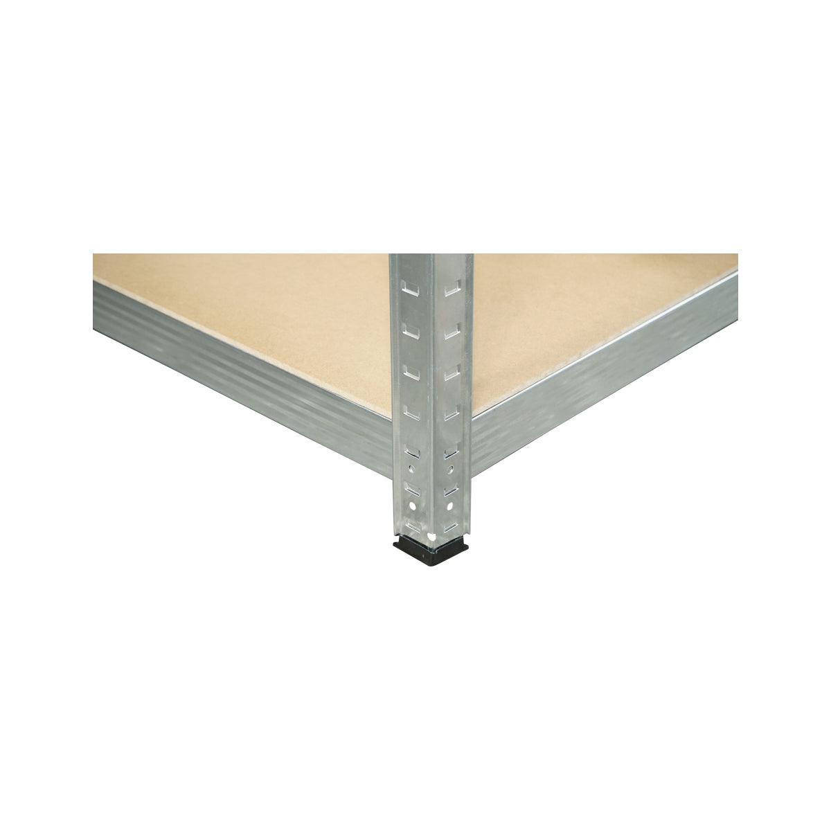 Salgó polc, fém polc, 5 MDF polccal, 180x100x50cm, 250kg/polc, csavar nélküli szerelés, horganyzott