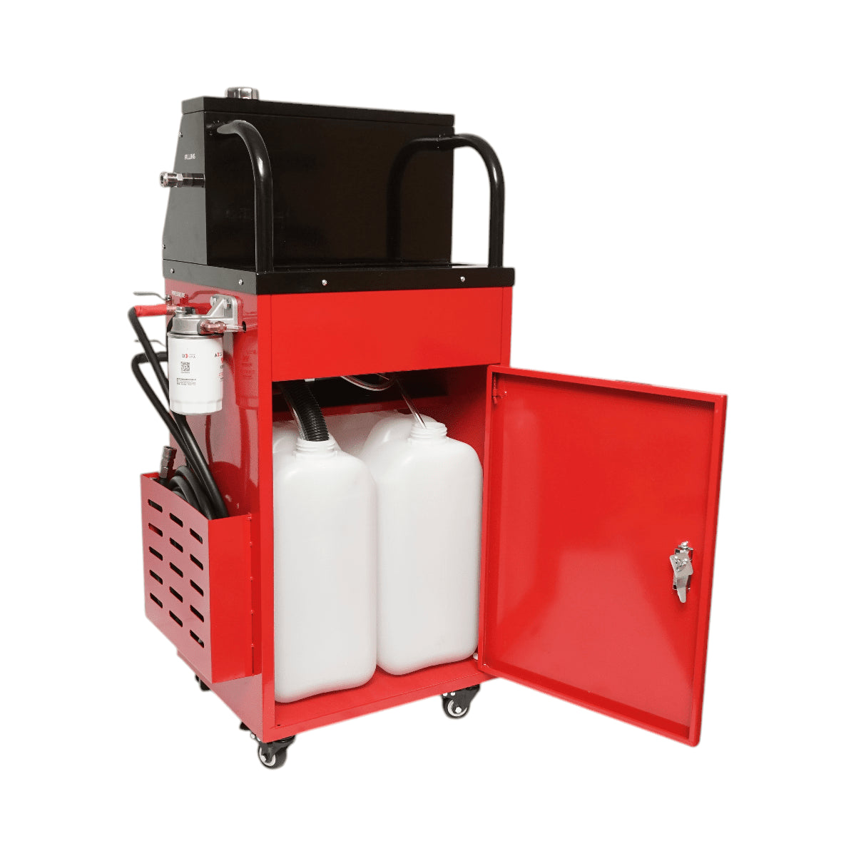 220 V-os automatikus olajcserélő gép, dupla tartály 25 l, max. nyomás 10 bar