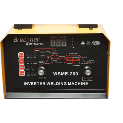250A TIG Pulse AC/DC, MMA 220V TIG Pulse inverteres hegesztőgép fejlett funkciókkal, digitális kijelzővel WSME-200 Breckner Germany
