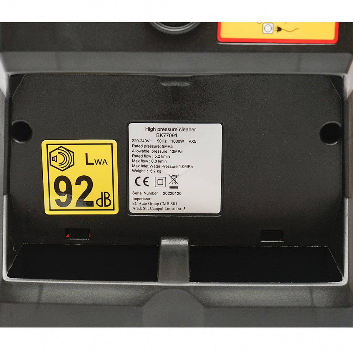 Magasnyomású mosó 1600W, 130 bar, 5,2l/min tömlővel és szórópisztollyal Breckner Germany