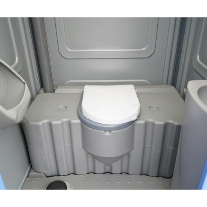Ökológiai szennyvíztartályos WC 350L HDPE mosdóval, piszoárral, tükörrel, toalettpapír-tartóval és ruhaakasztóval 1150x1150x2250mm