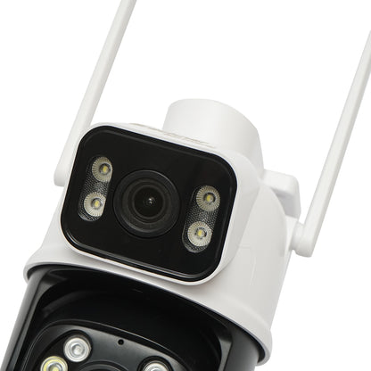 P2P intelligens megfigyelő kamera, WIFI, 6MP 1080P kültéri, kettős lencse, PTZ mozgásérzékelő, 360 fokos forgatás, ICSee applikáció