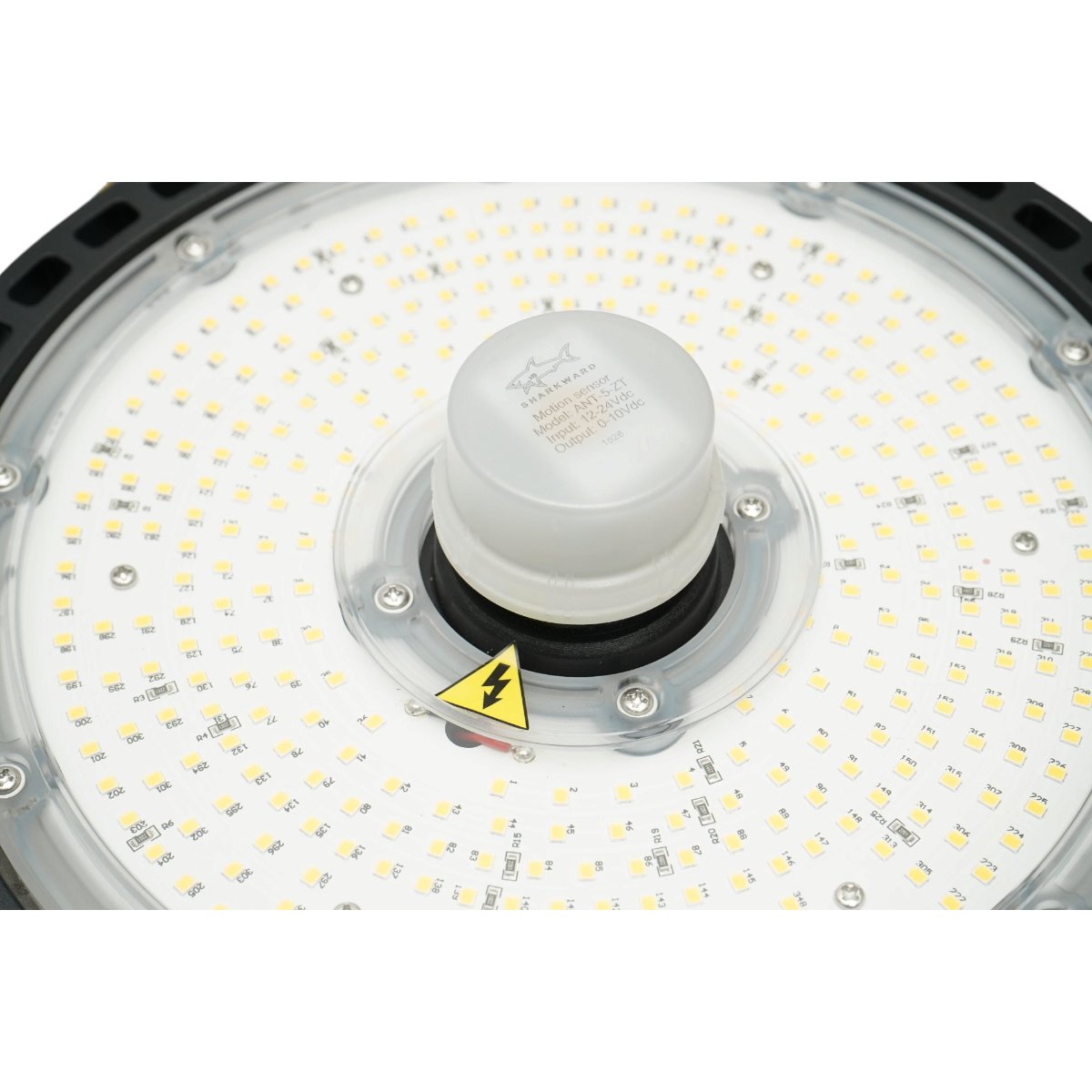 Ipari LED High-Bay lámpa 150W, 220V, 5000K, 22500lm, mikrohullámú mozgásérzékelővel csarnokokhoz, raktárakhoz 265x86mm Breckner Germany
