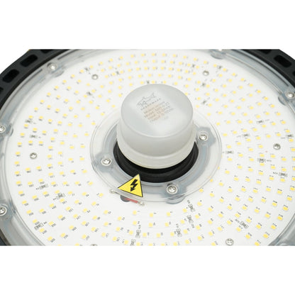 Ipari LED High-Bay lámpa 150W, 220V, 5000K, 22500lm, mikrohullámú mozgásérzékelővel csarnokokhoz, raktárakhoz 265x86mm Breckner Germany