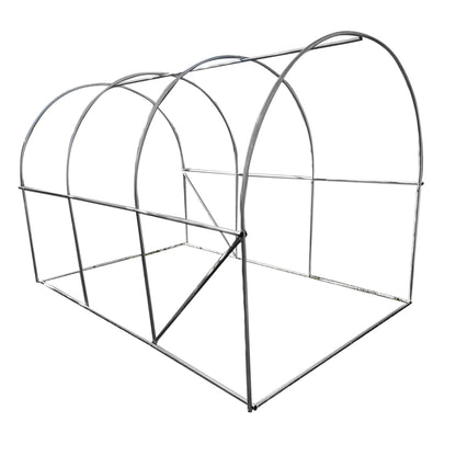 Kerti fóliasátor 300x200x200cm öntözőrendszerrel, zöld PE fólia 140g/mp UV hálóval, 6 ablak, 2 ajtó, horganyzott acélcső 25mm
