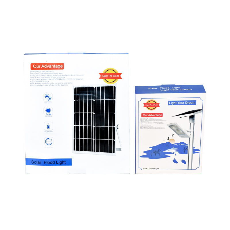 LED reflektor 100W 12W polikristályos napelemmel, LiFePO4 akkumulátor 3.2V/12Ah, 6000K, 700lm IP66 távirányítóval Breckner Germany