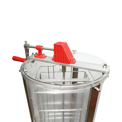 Kézi méhészeti centrifuga, pörgetőgép, átlátszó mézkiemelő 2 kerettel