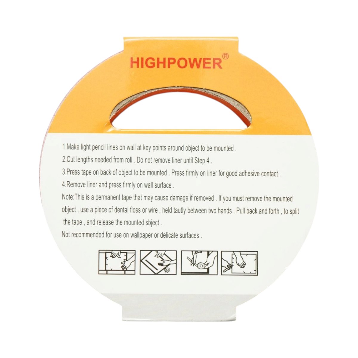 HighPower fehér PE hab dupla ragasztó szalag 18mm x 5m