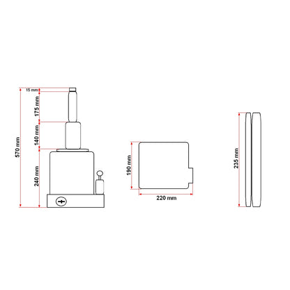 Hidraulikus dupla dugattyús emelő 32 tonna 255mm