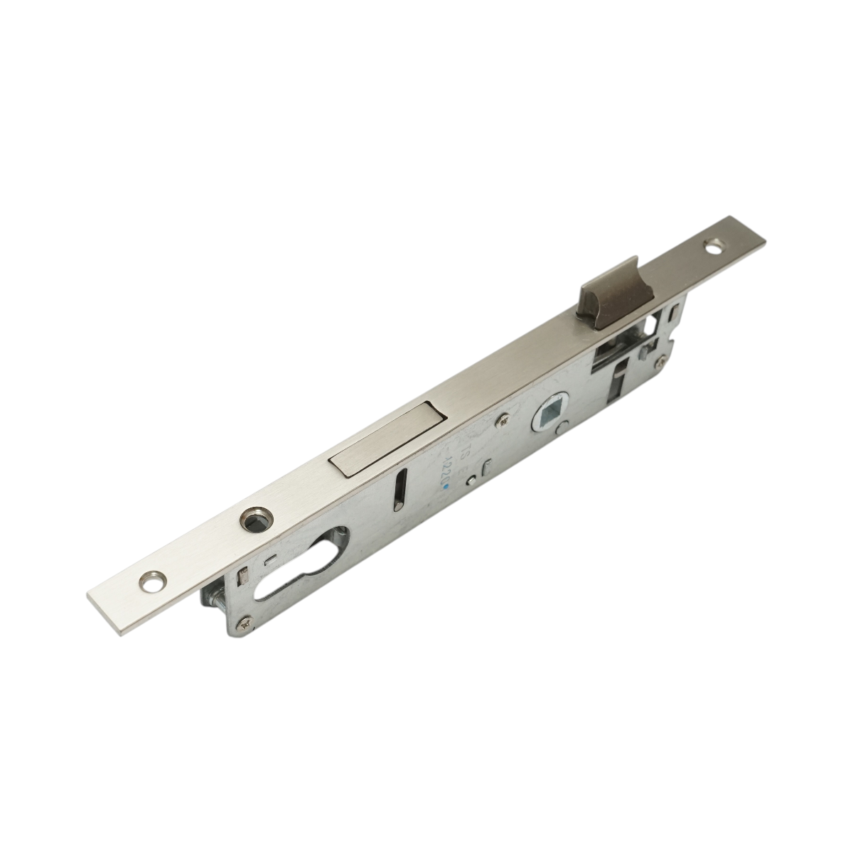 Beépített ajtózár nyelvvel 34x174mm, előlap 16x240mm, szatén nikkel, csavarok mellékelve